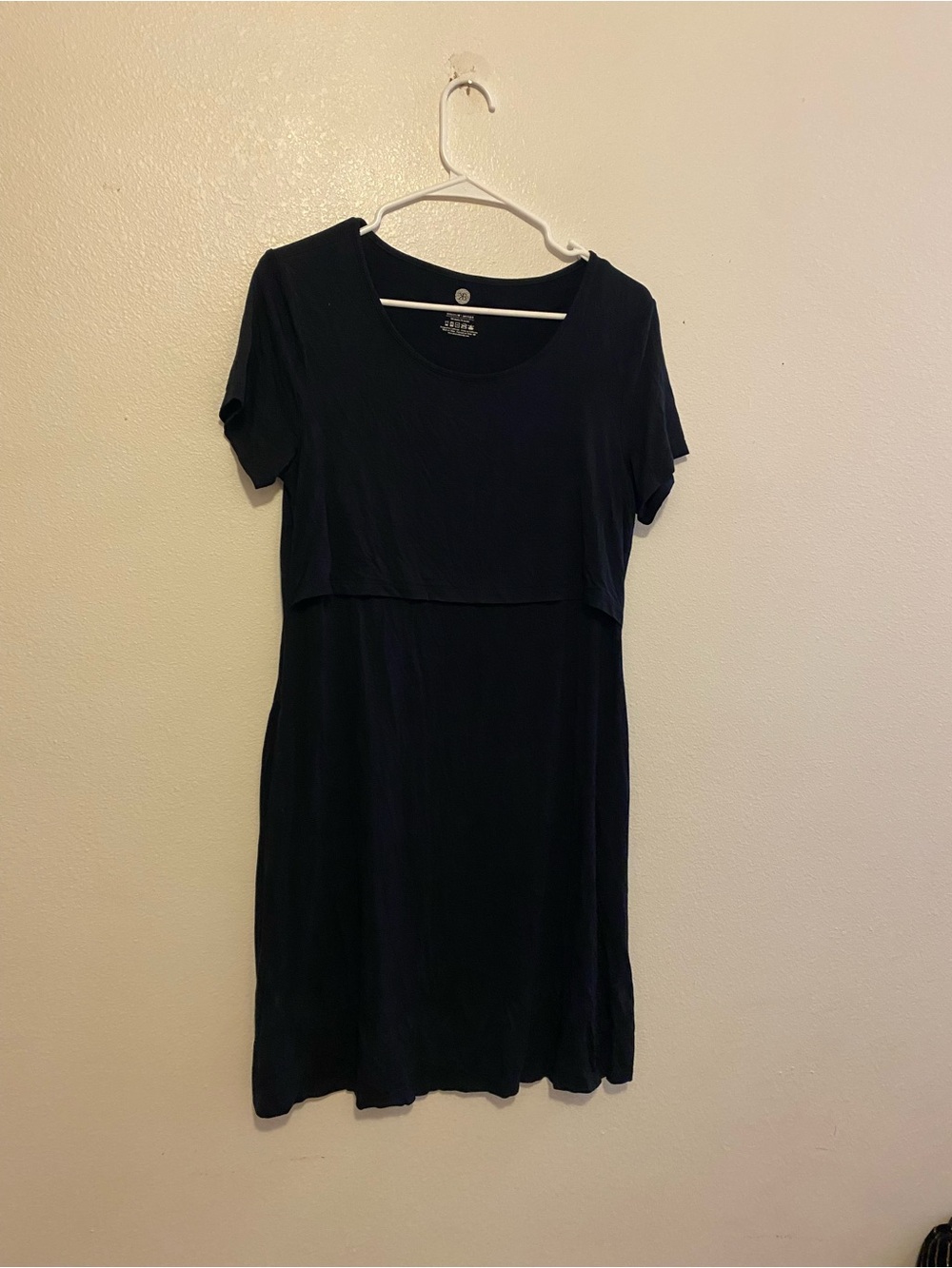 Black bamboo Short Sleeve Nursing Dress